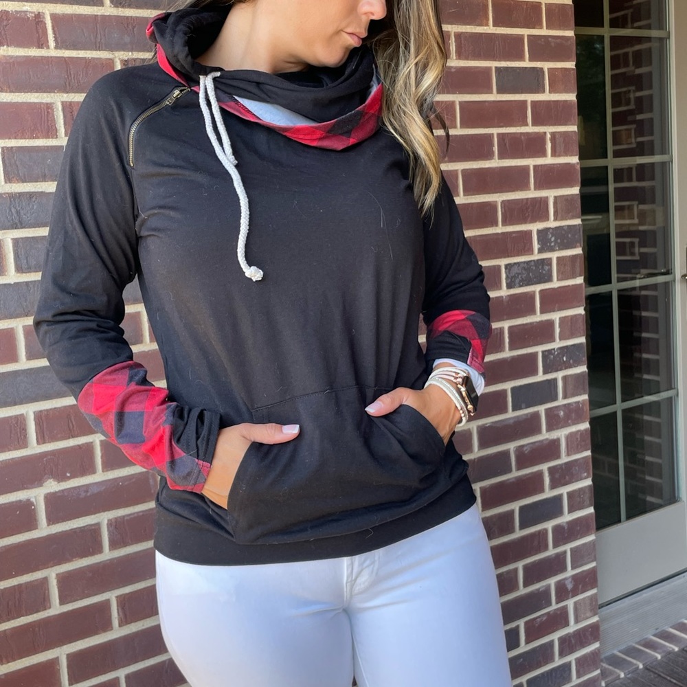 Red and Black Buffalo Plaid Hoodie